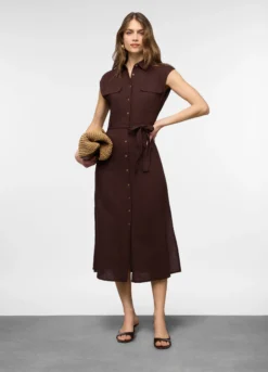 Abito chemisier misto lino donna