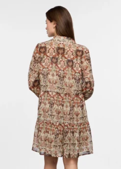 Abito corto crepe a balze donna