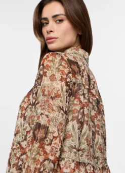 Abito corto crepe a balze donna