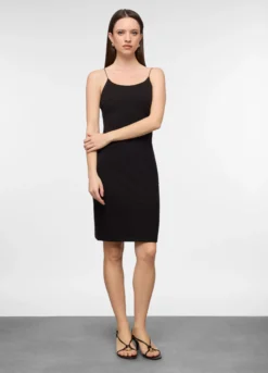 Abito corto fitted in cotone stretch donna