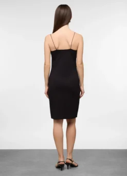 Abito corto fitted in cotone stretch donna