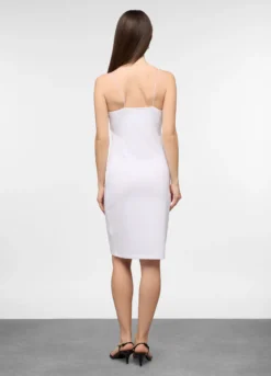 Abito corto fitted in cotone stretch donna