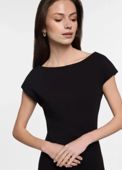 Abito corto fitted in jersey di cotone stretch donna