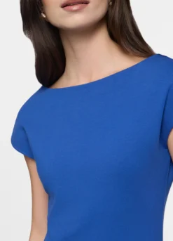 Abito corto fitted in jersey di cotone stretch donna