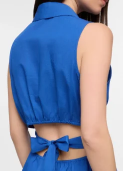 Abito corto fitted in popeline di puro cotone donna