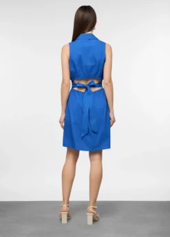 Abito corto fitted in popeline di puro cotone donna