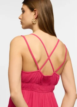 Abito corto fitted in pura viscosa crepe donna