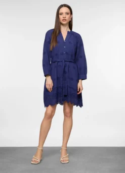 Abito corto fitted in puro cotone donna