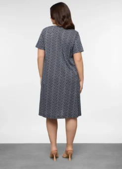 Abito corto girocollo in jersey di puro cotone donna curvy