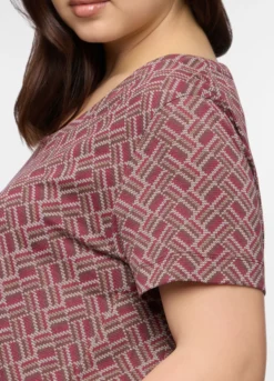 Abito corto girocollo in jersey di puro cotone donna curvy