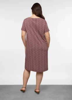 Abito corto girocollo in jersey di puro cotone donna curvy