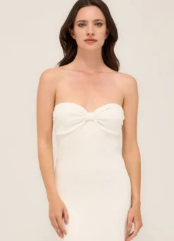 Abito corto in costina di cotone stretch donna