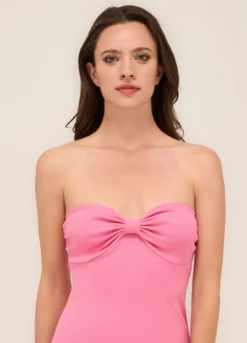 Abito corto in costina di cotone stretch donna