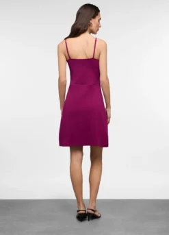 Abito corto in costina di cotone stretch donna