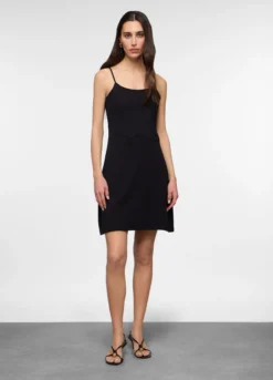 Abito corto in costina di cotone stretch donna