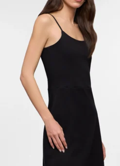 Abito corto in costina di cotone stretch donna