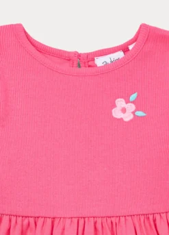 Abito corto in costina di cotone stretch bimba