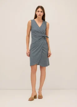 Abito corto incrociato in jersey stretch donna
