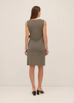 Abito corto incrociato in jersey stretch donna
