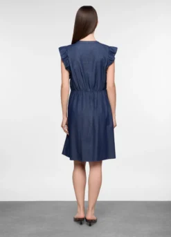 Abito corto in denim di puro cotone donna