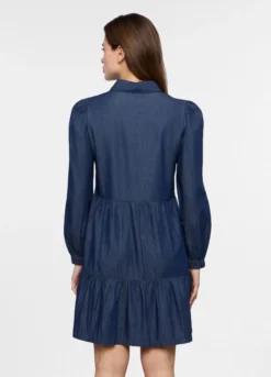 Abito corto in denim di puro cotone donna
