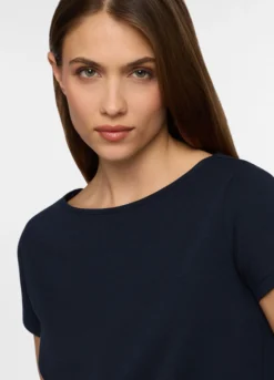 Abito corto in jersey di cotone stretch donna