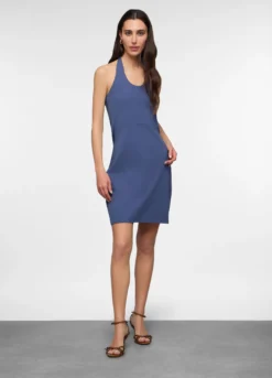 Abito corto in jersey di cotone stretch donna