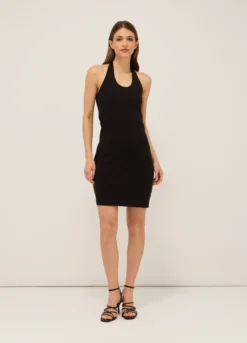 Abito corto in jersey di cotone stretch donna