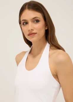 Abito corto in jersey di cotone stretch donna