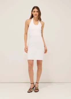 Abito corto in jersey di cotone stretch donna