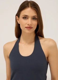 Abito corto in jersey di cotone stretch donna