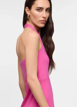 Abito corto in jersey di cotone stretch donna