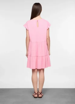 Abito corto in jersey di puro lino donna