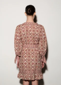 Abito corto misto lino donna