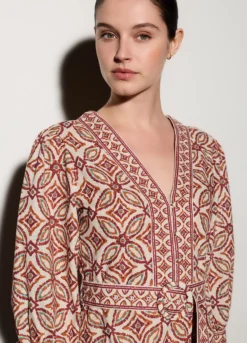 Abito corto misto lino donna