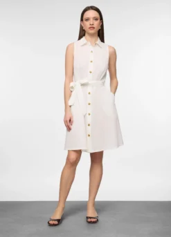 Abito corto misto lino donna