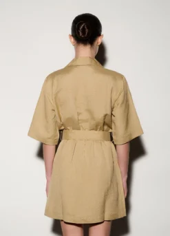 Abito corto misto lino donna