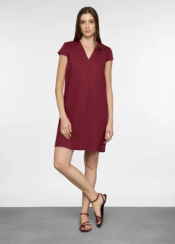 Abito corto misto lino donna