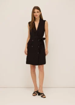 Abito corto misto lino donna