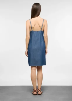 Abito fit Regular con spalline sottili e fiocchetto davanti in denim donna