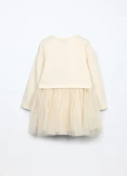 Abito in cotone fleece stretch bambina