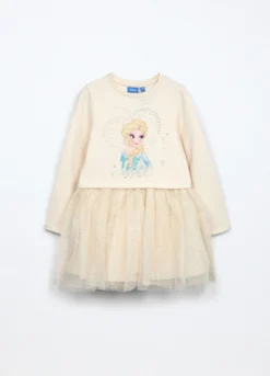 Abito in cotone fleece stretch bambina