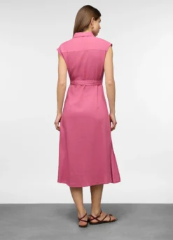 Abito lungo chemisier misto lino donna