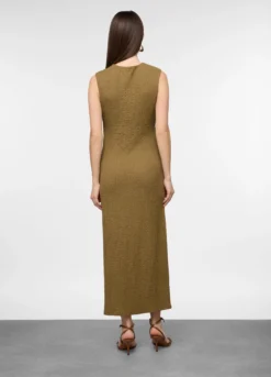 Abito lungo crepe fitted donna