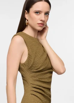 Abito lungo crepe fitted donna