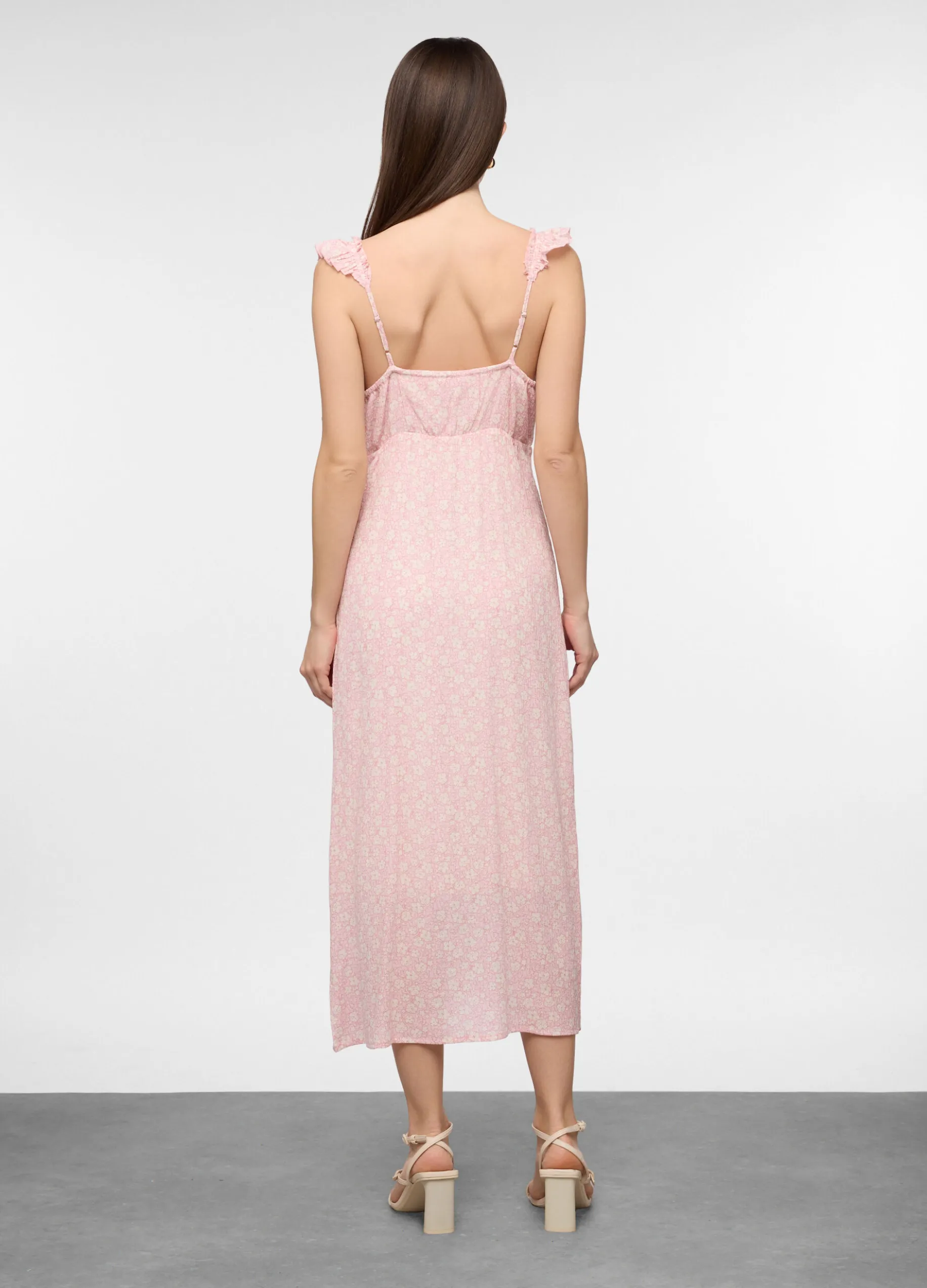 Abito lungo crepe misto viscosa donna