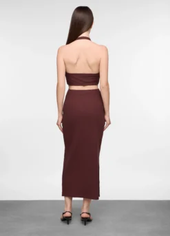 Abito lungo Fitted in costina misto viscosa donna