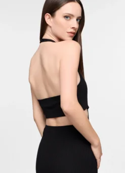 Abito lungo Fitted in costina misto viscosa donna