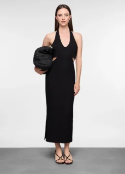 Abito lungo Fitted in costina misto viscosa donna