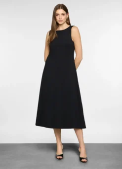 Abito lungo girocollo in jersey stretch donna